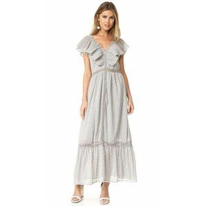J.O.A. Los Angeles Gray Swiss Dot Maxi Dress